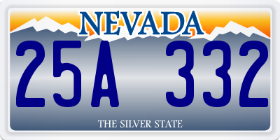 NV license plate 25A332