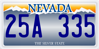NV license plate 25A335