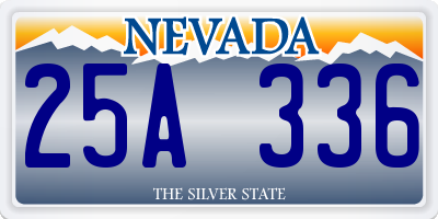 NV license plate 25A336