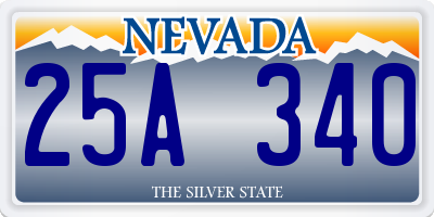 NV license plate 25A340