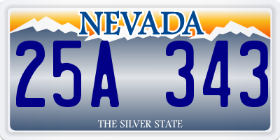 NV license plate 25A343