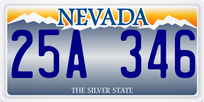 NV license plate 25A346