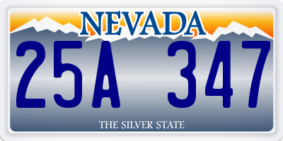 NV license plate 25A347