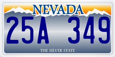 NV license plate 25A349