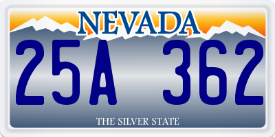 NV license plate 25A362