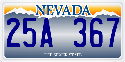 NV license plate 25A367