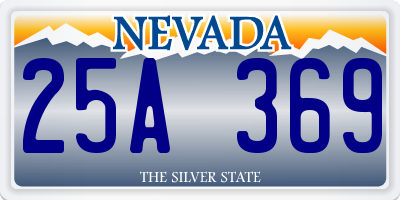 NV license plate 25A369
