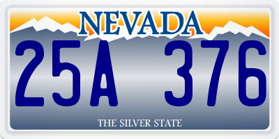NV license plate 25A376