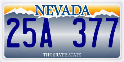 NV license plate 25A377