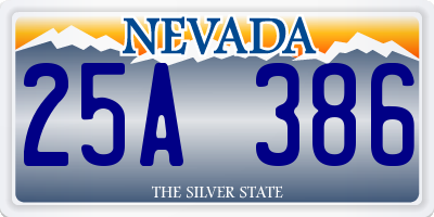 NV license plate 25A386
