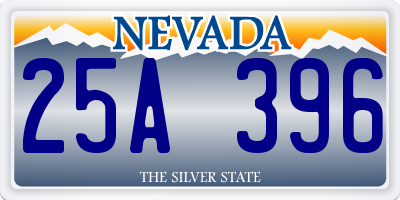 NV license plate 25A396