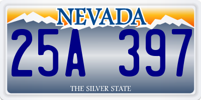 NV license plate 25A397