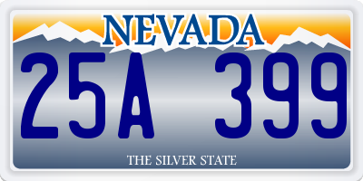 NV license plate 25A399