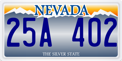 NV license plate 25A402