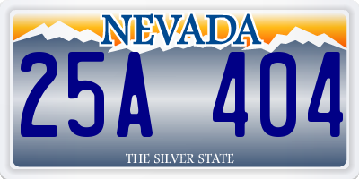 NV license plate 25A404