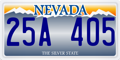 NV license plate 25A405