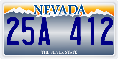 NV license plate 25A412