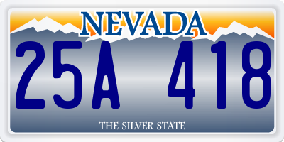 NV license plate 25A418