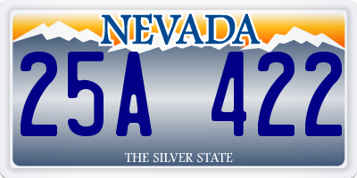 NV license plate 25A422