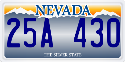 NV license plate 25A430