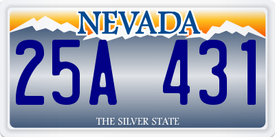 NV license plate 25A431