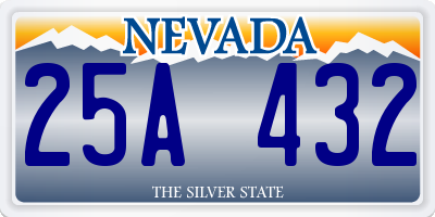 NV license plate 25A432