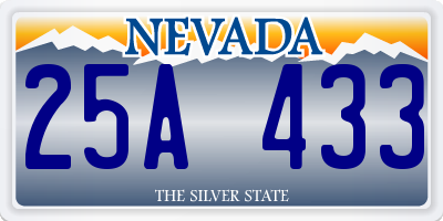 NV license plate 25A433