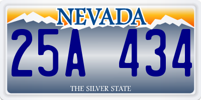 NV license plate 25A434