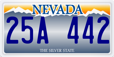 NV license plate 25A442