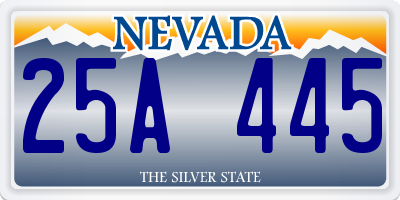 NV license plate 25A445