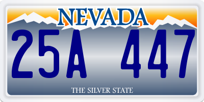 NV license plate 25A447