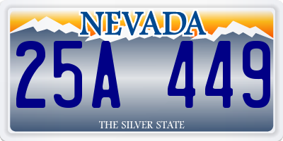 NV license plate 25A449