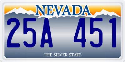 NV license plate 25A451