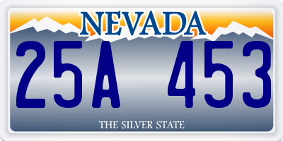 NV license plate 25A453