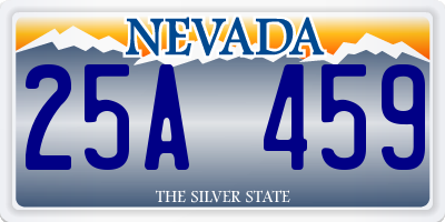NV license plate 25A459