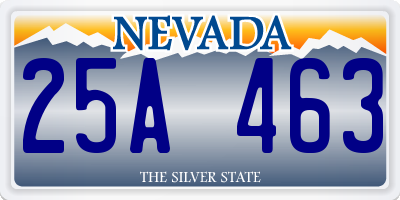 NV license plate 25A463