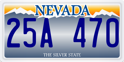 NV license plate 25A470