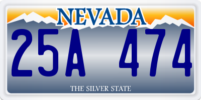 NV license plate 25A474