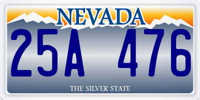 NV license plate 25A476