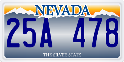 NV license plate 25A478
