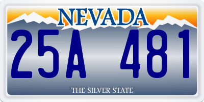 NV license plate 25A481