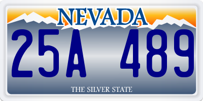 NV license plate 25A489