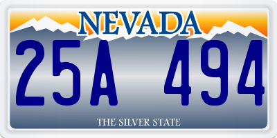 NV license plate 25A494