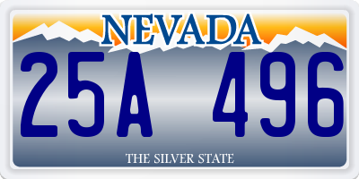 NV license plate 25A496