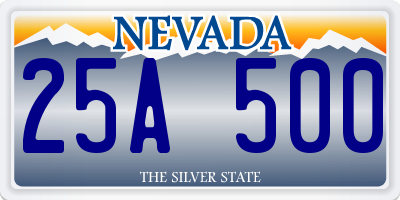NV license plate 25A500