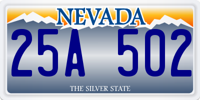 NV license plate 25A502