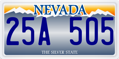 NV license plate 25A505