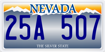 NV license plate 25A507