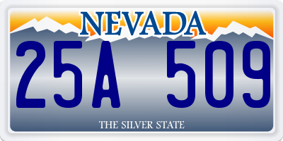 NV license plate 25A509