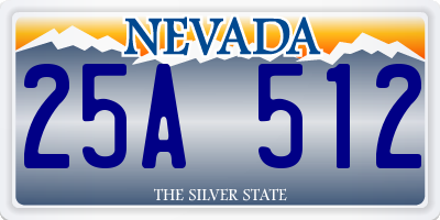 NV license plate 25A512